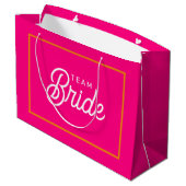 Hot Pink und Orange Team Bridge Custom Gift Bag Große Geschenktüte (Rückseite Schrägansicht)