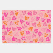Hot Pink und Orange Wisp Blätter Modernes Muster (Vorderseite 2)