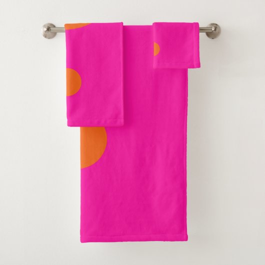 Hot Pink und Orange Yang Badhandtuch Set (Insitu)