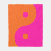Hot Pink und Orange Yang Fleecedecke (Vorderseite)
