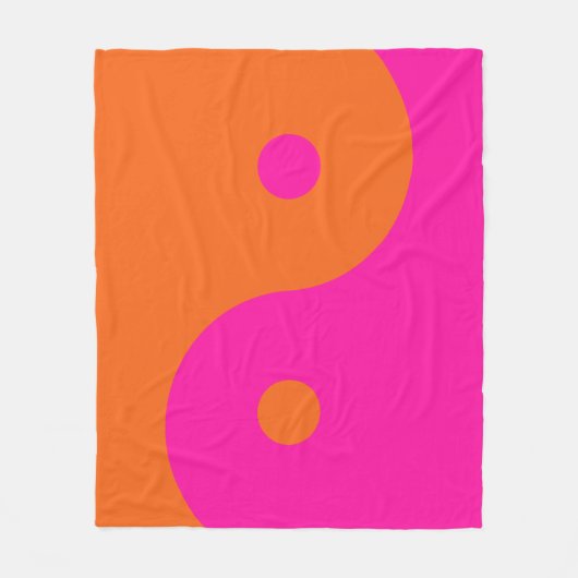 Hot Pink und Orange Yang Fleecedecke (Vorderseite)