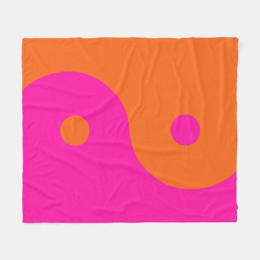 Hot Pink und Orange Yang Fleecedecke (Vorderseite (Horizontal))