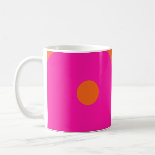 Hot Pink und Orange Yang Kaffeetasse (Links)