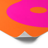Hot Pink und Orange Yang Poster (Ecke)