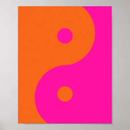 Hot Pink und Orange Yang Poster