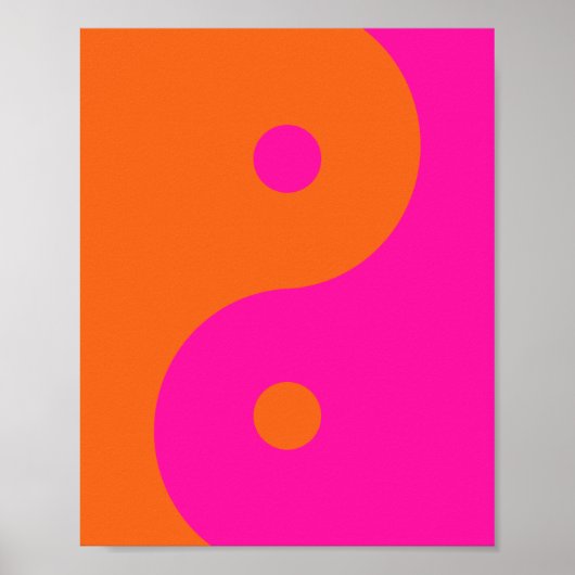 Hot Pink und Orange Yang Poster (Vorne)