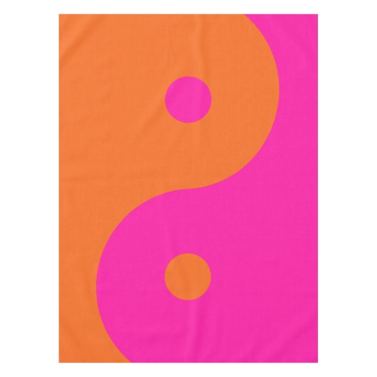 Hot Pink und Orange Yang Tischdecke (Vorderseite)