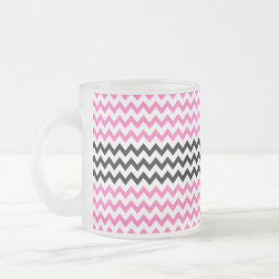 Hot Pink und schwarzer Zickzack von Shirley Taylor Mattglastasse
