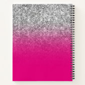 Hot Pink und Silver Glitzer Ombre Zeichnend Notizblock (Rückseite)