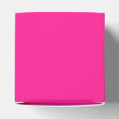 Hot Pink und White Curry Script Monogram Geschenkschachtel (Oben)