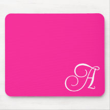 Hot Pink und White Curry Script Monogram