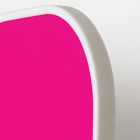 Hot Pink und White Curry Script Pickleball Schläger (Linke Seite)