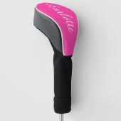 Hot Pink und White Girly Calligrafy Script Golf Headcover (angewinkelt)