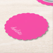 Hot Pink und White Girly Calligrafy Script Untersetzer (angewinkelt)