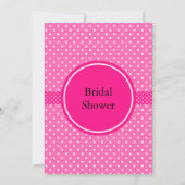 Hot Pink und White Polka Dot Brautparty Einladung (Rückseite)