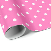 Hot Pink und White Polka Dot Muster Geschenkpapier (Rolleneckpunkt)