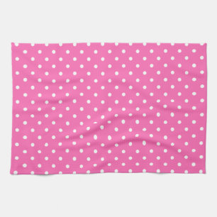 Hot Pink und White Polka Dot Muster Handtuch