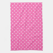 Hot Pink und White Polka Dot Muster Handtuch (Vertikal)