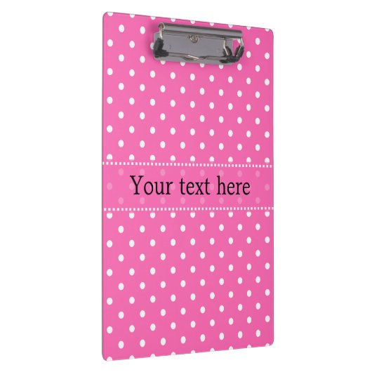 Hot Pink und White Polka Dot Muster Klemmbrett (Rechts)
