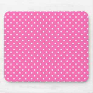 Hot Pink und White Polka Dot Muster Mousepad