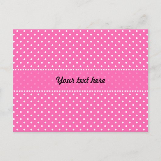 Hot Pink und White Polka Dot Muster Postkarte (Vorderseite)