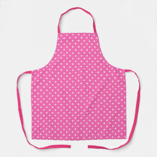 Hot Pink und White Polka Dot Muster Schürze