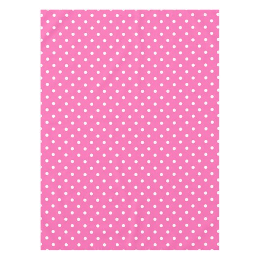 Hot Pink und White Polka Dot Muster Tischdecke (Vorderseite)