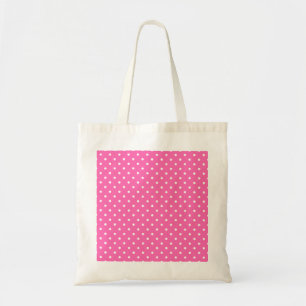 Hot Pink und White Polka Dot Muster Tragetasche