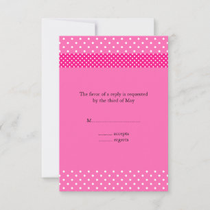 Hot Pink und White Polka Dot UAWG RSVP Karte
