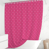 Hot Pink und White Polka Dots Duschvorhang