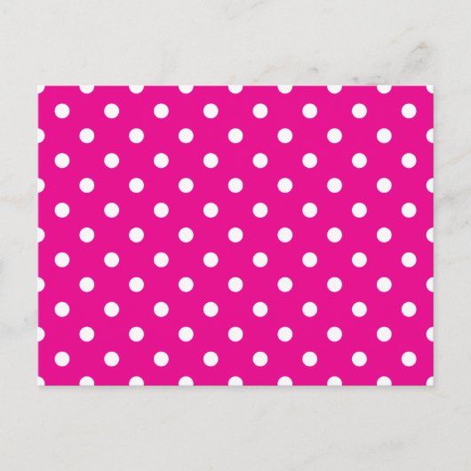 Hot Pink und White Polka Dots Postkarte (Vorderseite)