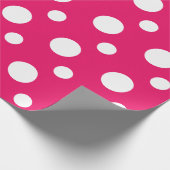 Hot Pink und White Polka Punkte Geschenkpapier (Ecke)