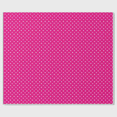 Hot Pink und White Small Polka Dot Geschenkpapier (Flach)