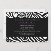 Hot Pink und Zebra| Einladung der 16 . Geburtstag (Rückseite)