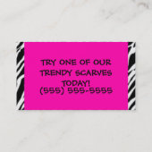 Hot Pink und Zebra Print Visitenkarte (Rückseite)
