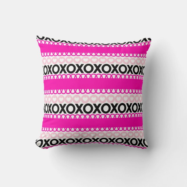 Hot Pink Valentine Throw Kissen (Vorderseite)