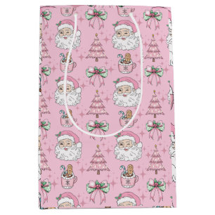 Hot Pink Vater Weihnachtsbäume Sterne Geschenktasc Mittlere Geschenktüte