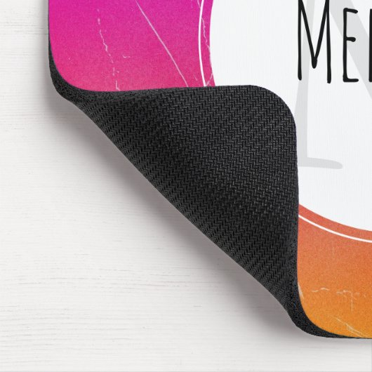 Hot Pink Vibrant Orange Gradient Abstract Monogram Mousepad (Ecke)