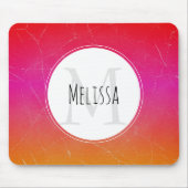 Hot Pink Vibrant Orange Gradient Abstract Monogram Mousepad (Vorne)