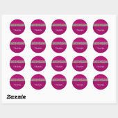 Hot Pink Vielen Dank Runder Aufkleber (Blatt)