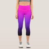 Hot Pink Violet und Black Ombre Capri Leggings (Vorderseite)
