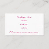 Hot-Pink-Visitenkarte Visitenkarte (Rückseite)