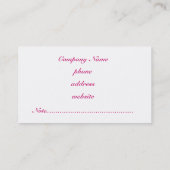 Hot-Pink-Visitenkarte Visitenkarte (Rückseite)