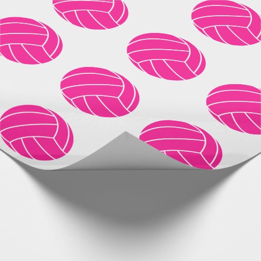 Hot Pink Volleyball Geschenkpapier (Ecke)