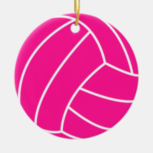Hot Pink Volleyball Keramik Ornament