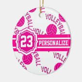 Hot Pink Volleyball Keramik Ornament (Links)