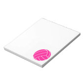 Hot Pink Volleyball Notizblock (Rotiert)