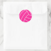 Hot Pink Volleyball Runder Aufkleber (Tasche)