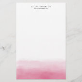 Hot Pink Wasserfarbe Ombre Farbton Personalisiert Briefpapier (Vorderseite)