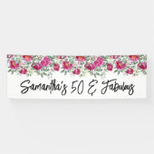 Hot Pink Wasserfarbe Peonies 50 & Fabulous Long Banner (Horizontal)